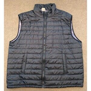 Jack Frost Puffer Vest Mens 2XL Quilted Full Zip Black Packable Camp Hike Warm